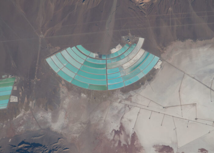 NASA image of lithium mining taken from space. From NASA Johnson Flickr stream https://www.flickr.com/photos/nasa2explore/