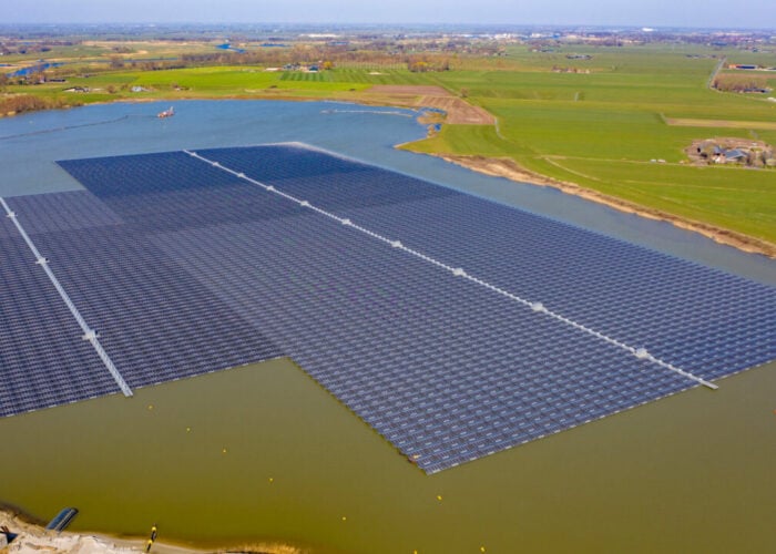 A BayWa re floating solar project in Germany.
