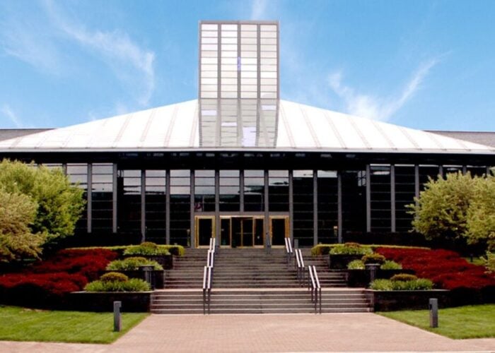 Front view of Corning's headquarters