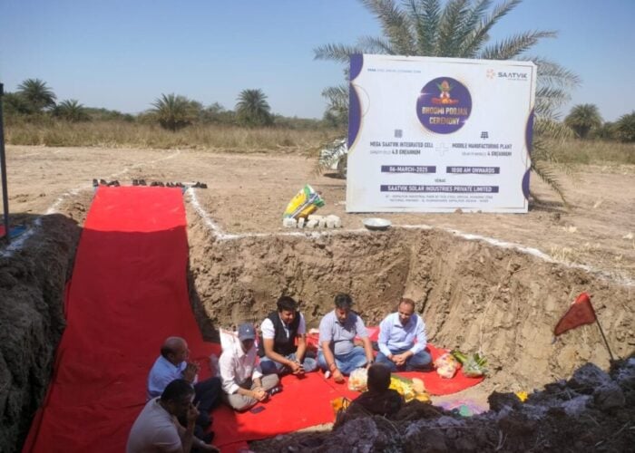 The solar cell plant is set to open by the end of 2027, with the module facility operational by the end of 2026. Image: Saatvik Solar