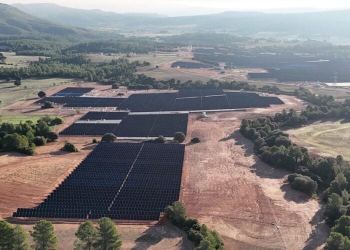 Aerial view of the Ayora solar PV plant in Spain