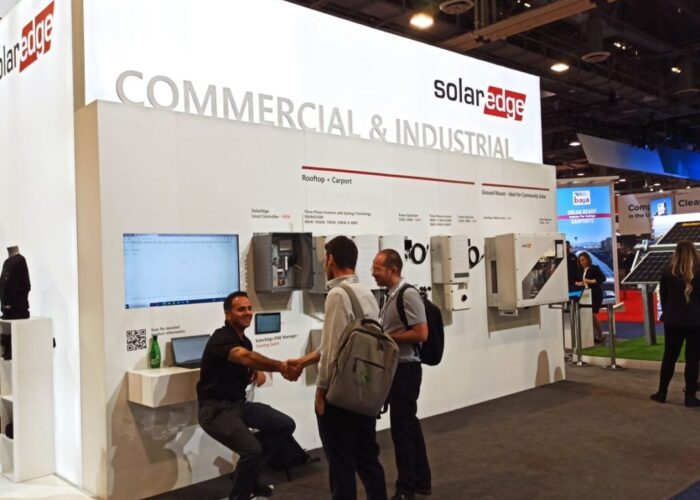 A SolarEdge event stand.