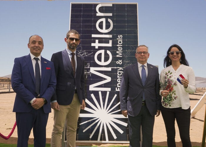 Metlen and Chilean delegates at the inauguration of a solar PV plant
