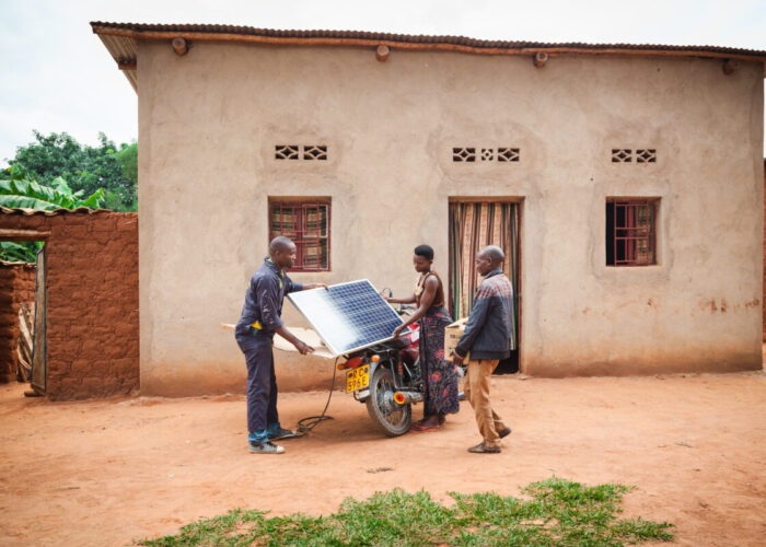 An off-grid solar panel.