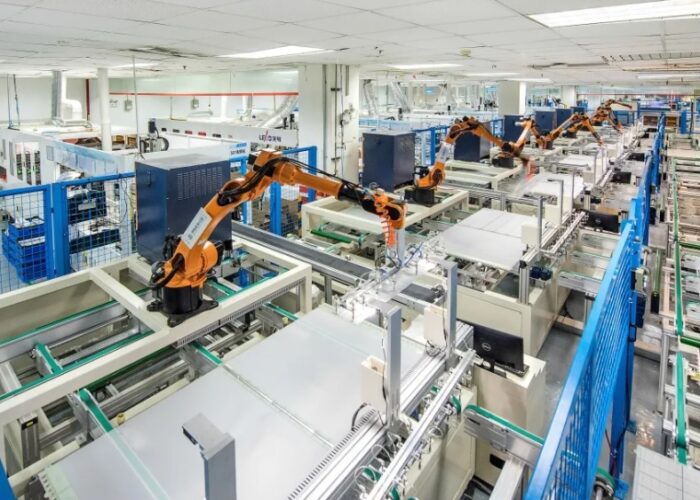 Trina Solar module assembly line.